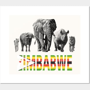 Zimbabwe Wildlife Big Five for Zimbabwe Safari Fans Posters and Art